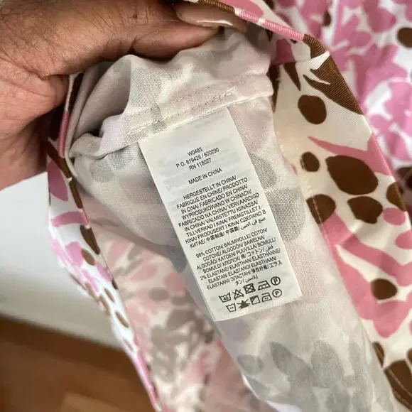 Boden Iona Button Detail Dress Womens 8R Pink Brown Shadow Bloom Casual Floral - Picture 7 of 10